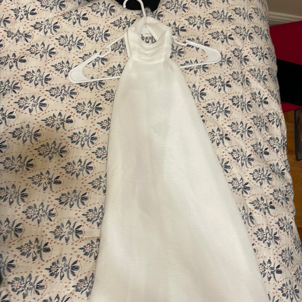 Brand new midi high neck collar open back dress